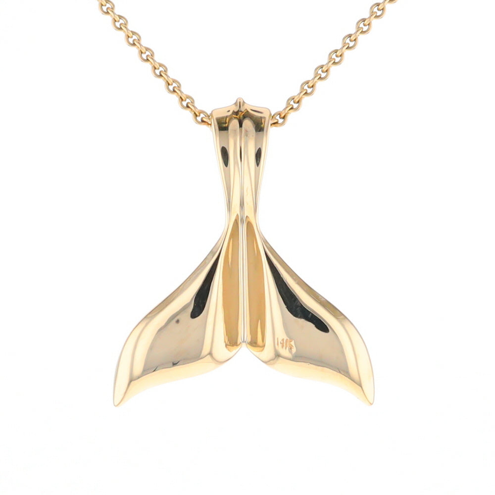 Whale Tail Necklaces Natural Gold Quartz and Nuggets Inlaid Pendant