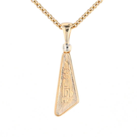 Triangular Gold Quartz Pendant - G2