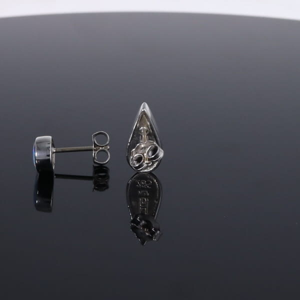 Opal Earrings Tear Drop Inlaid Design Studs