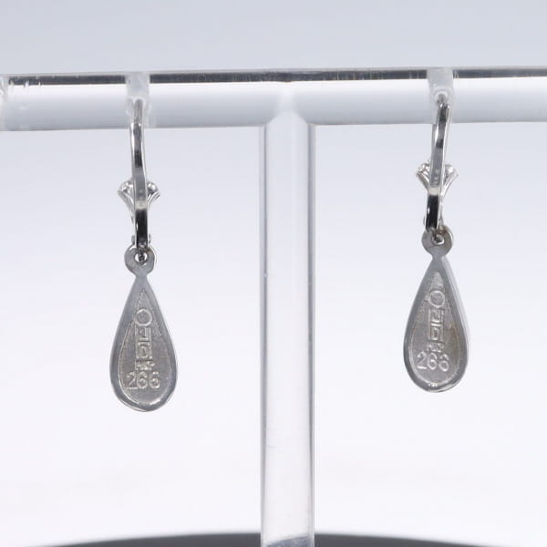 Opal Earrings Tear Drop Inlaid Design Lever Backs