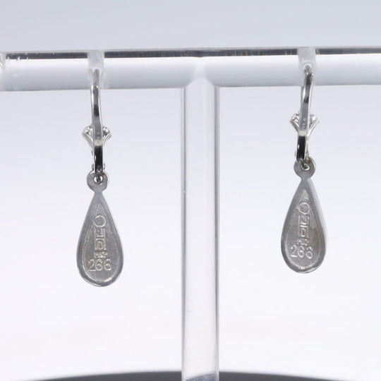 Opal Earrings Tear Drop Inlaid Design Lever Backs