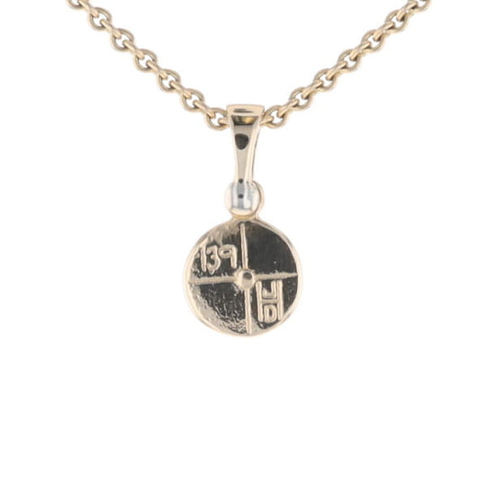 Round Gold Quartz Inlaid Pendant