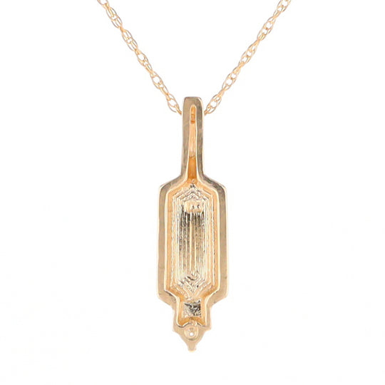 Gold Quartz Pendant with 0.04ctw Diamond Accent