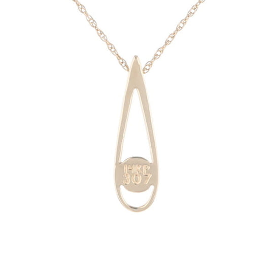 Open Teardrop Round Gold Quartz Inlaid Pendant