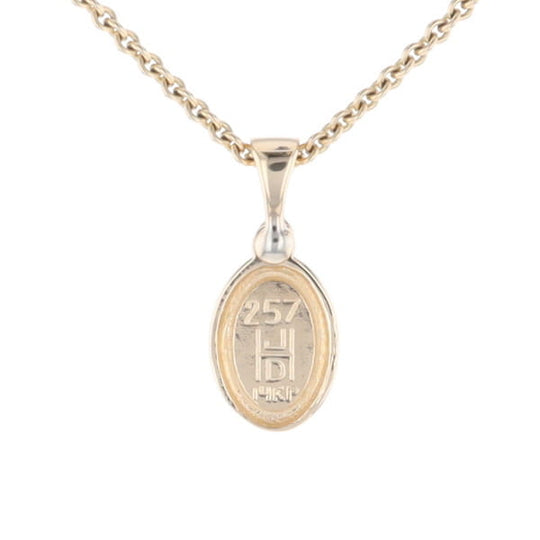 Natural pietersite oval inlaid .02ctw diamond pendant