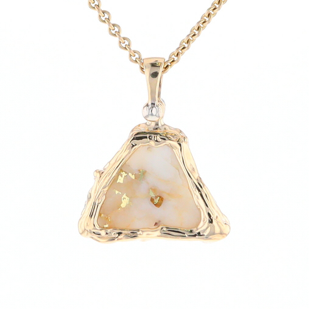 Rough Gold Quartz Free Form Pendant