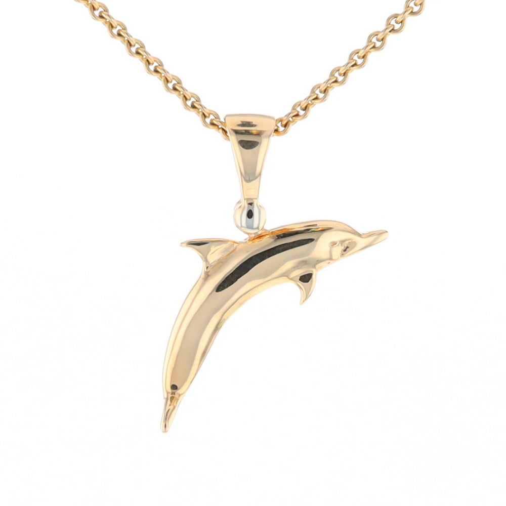 Gold Quartz Dolphin Pendant - G2