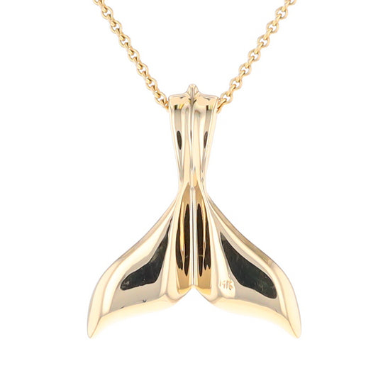 Whale Tail Necklaces Natural Gold Quartz Inlaid Sea Life Pendant