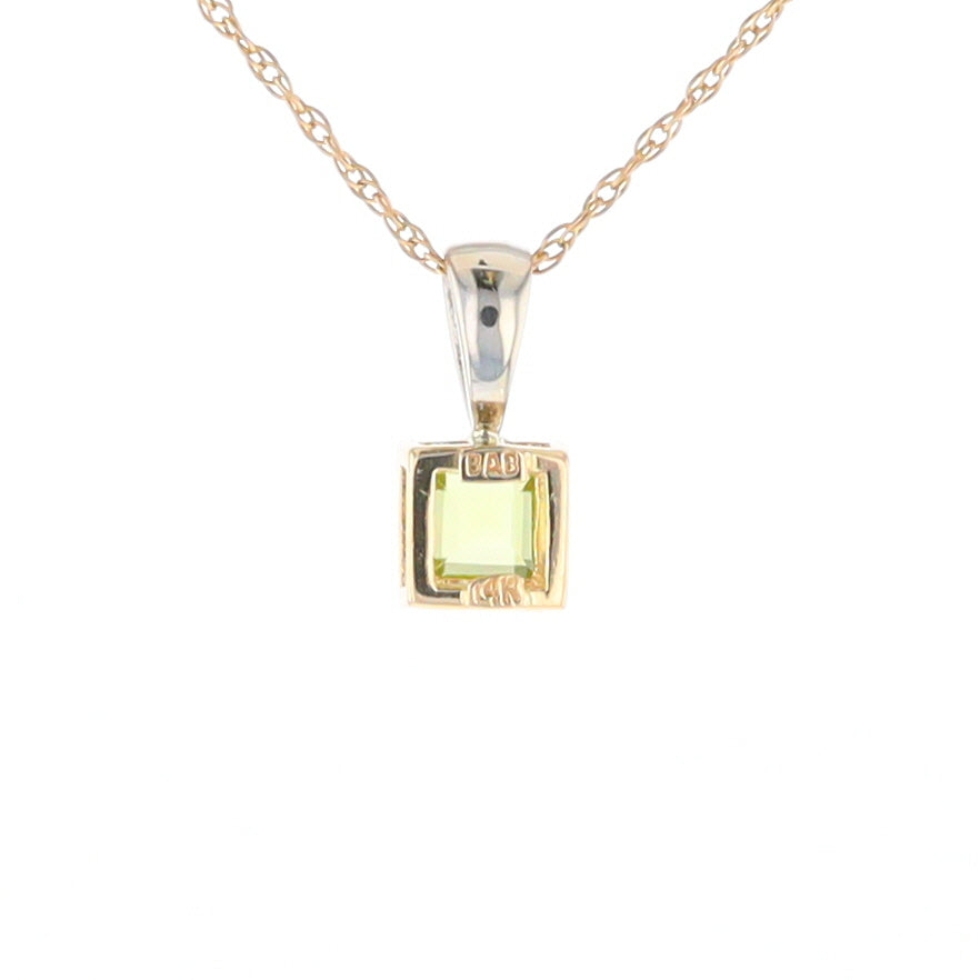 Two-Tone Bezel Peridot Pendant