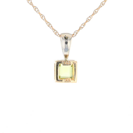 Two-Tone Bezel Peridot Pendant