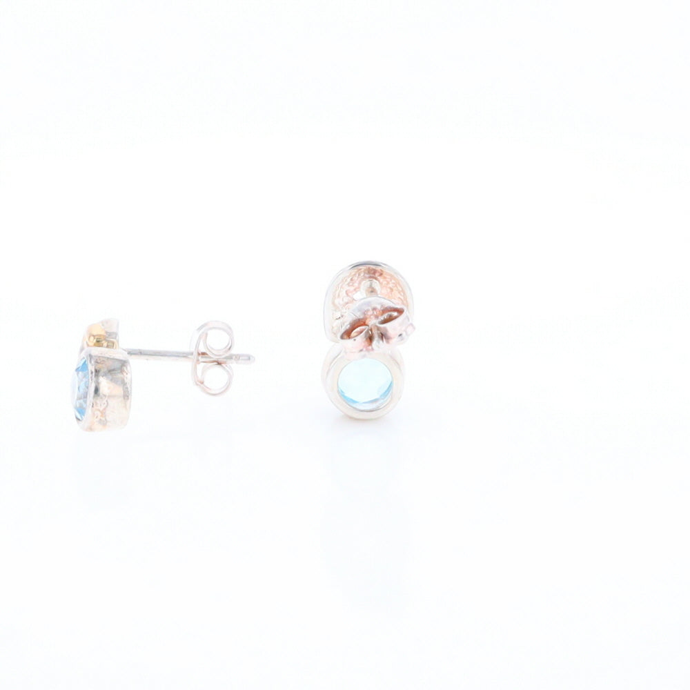 Blue Topaz Stud Earrings