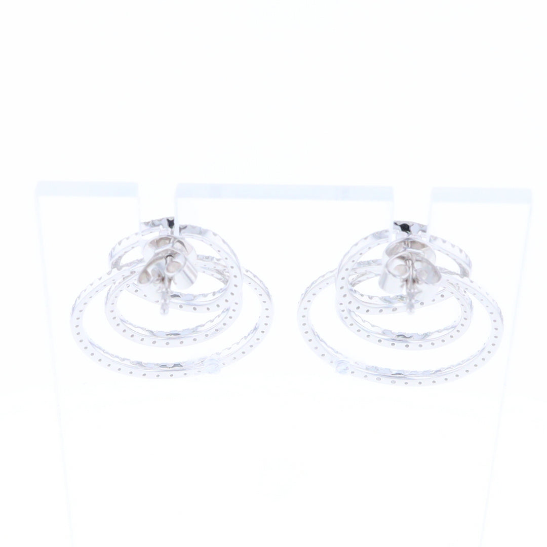 Diamond Circle Dangle Earrings