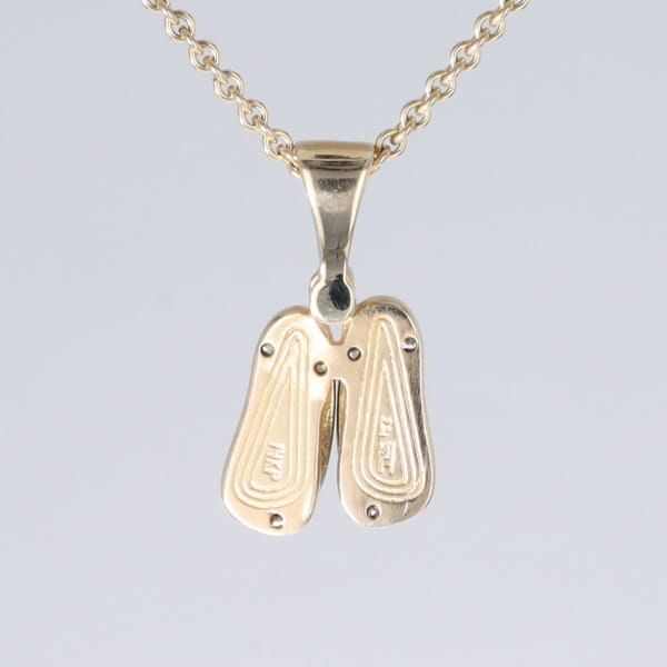 Opal Pendant Sandals Double Inlaid Design with .02ct Round Diamond