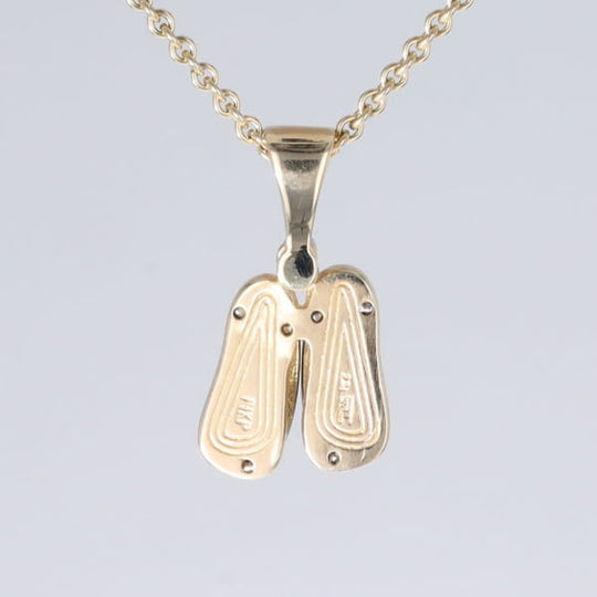 Opal Pendant Sandals Double Inlaid Design with .02ct Round Diamond