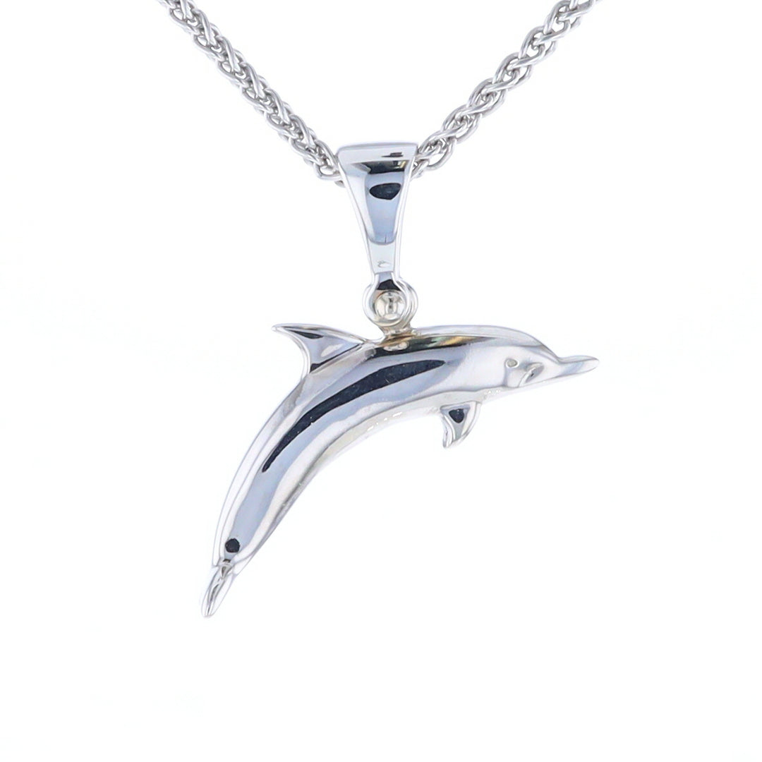 Onyx Inlaid Dolphin Pendant