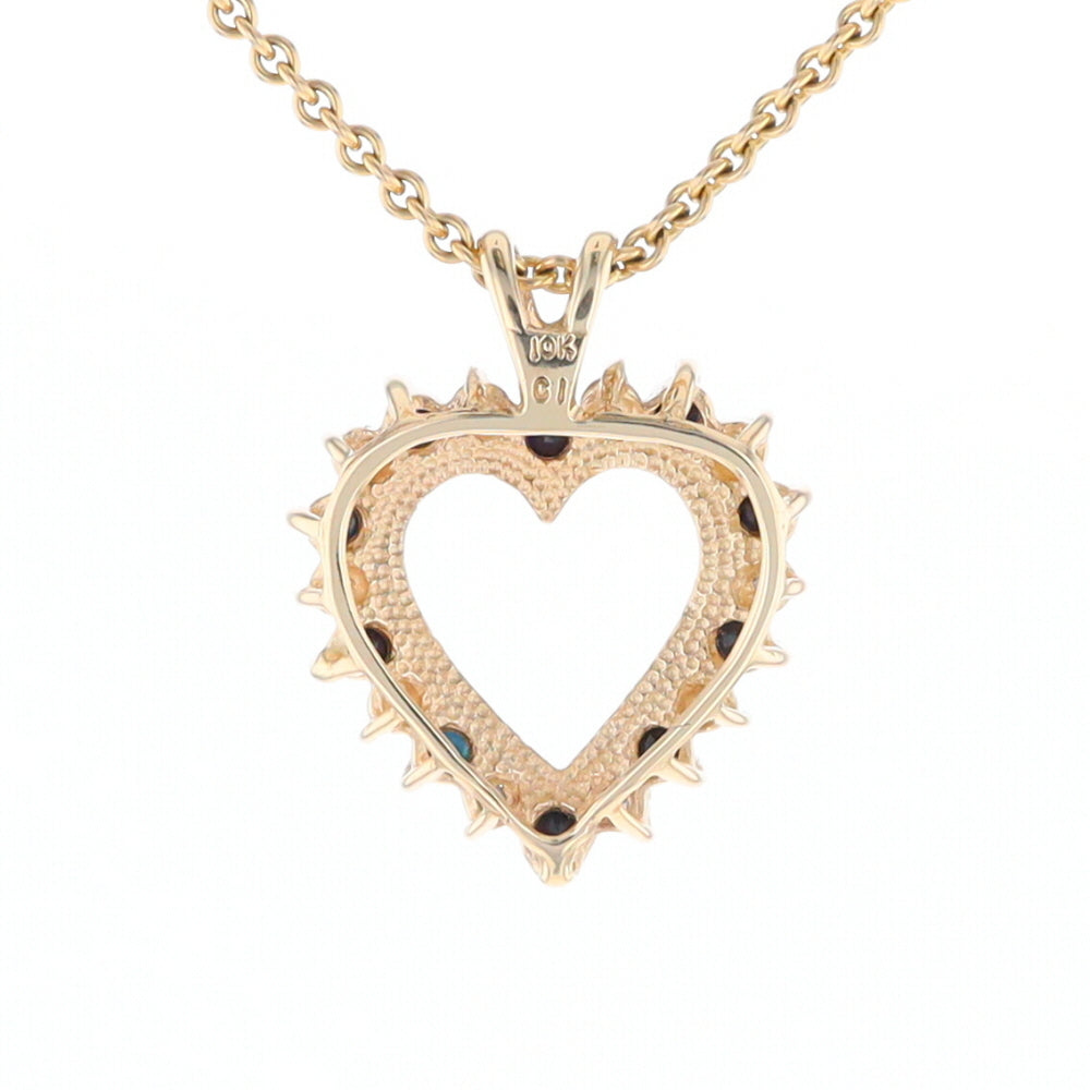 Open Heart Sapphire & Diamond Pendant