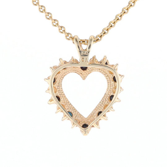 Open Heart Sapphire & Diamond Pendant