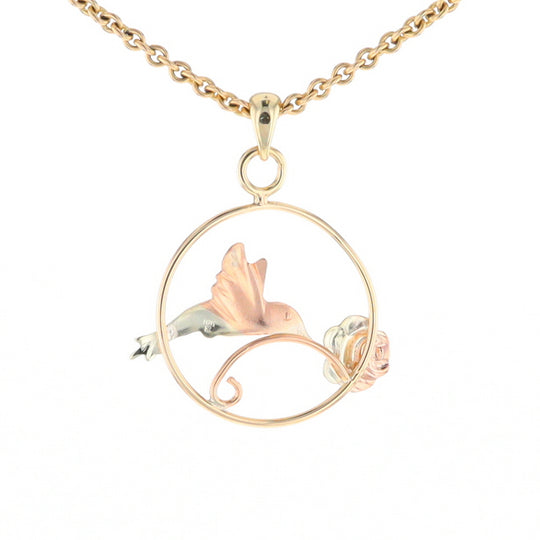 Hummingbird & Rose Pendant