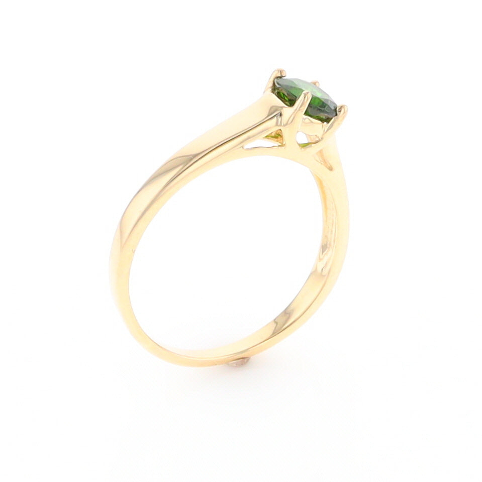 Chrome Diopside Solitaire Ring