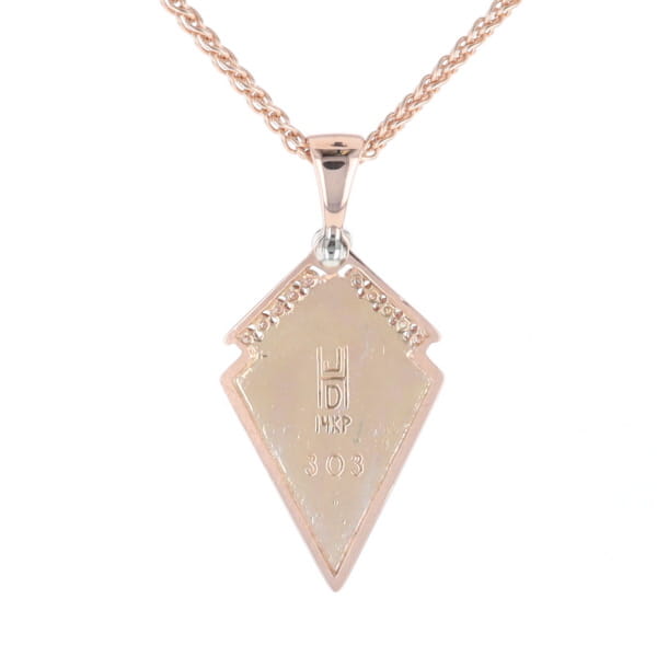 Malachite Kite Shape Inlaid Pendant with 0.19ctw Diamonds