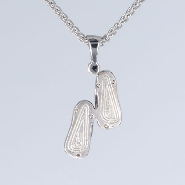 Opal Pendant Sandals Double Inlaid Design with .02ct Round Diamond