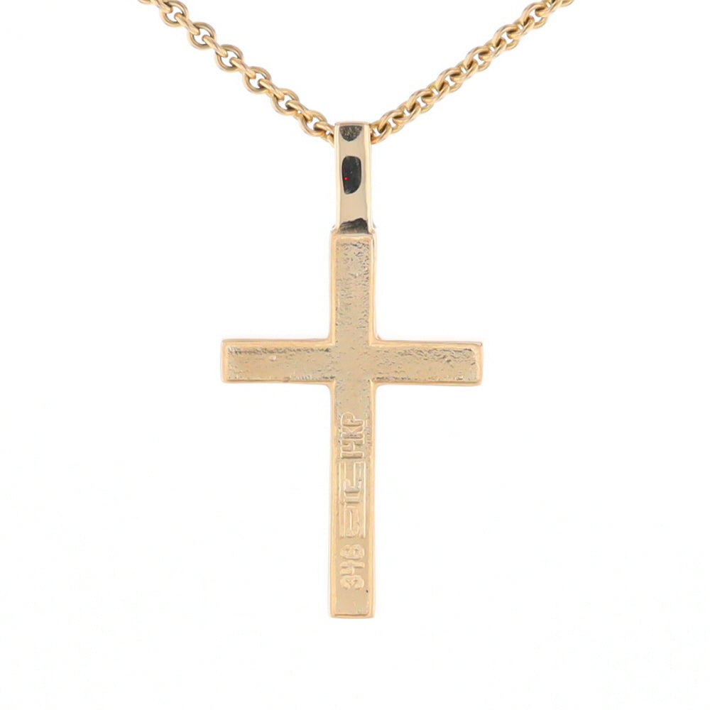 Gold Quartz Pendant 4 Section Inlaid Cross Pendant