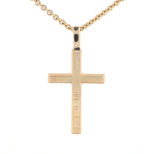 Gold Quartz Pendant 4 Section Inlaid Cross Pendant