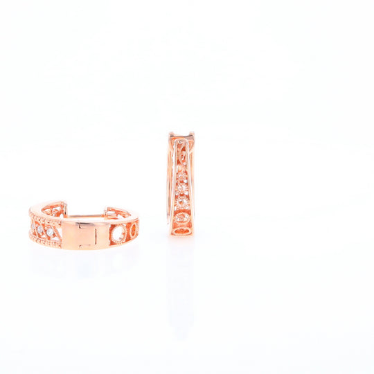 Rose Gold Diamond Hoop Earrings