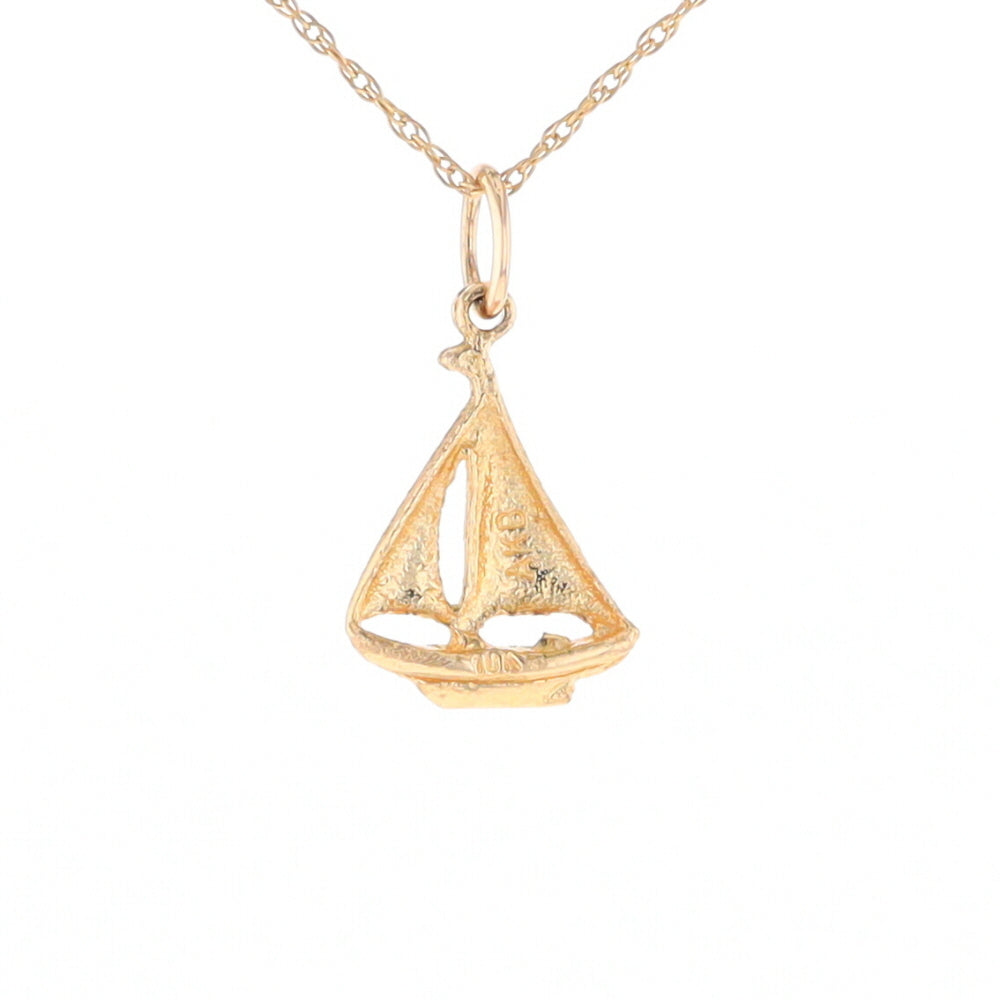 Yellow Gold Sailboat Pendant