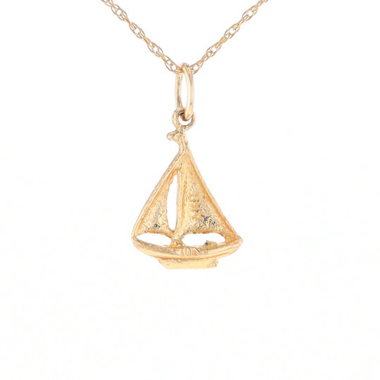 Yellow Gold Sailboat Pendant