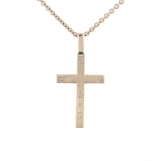 Gold Quartz Pendant 4 Section Inlaid Cross Pendant