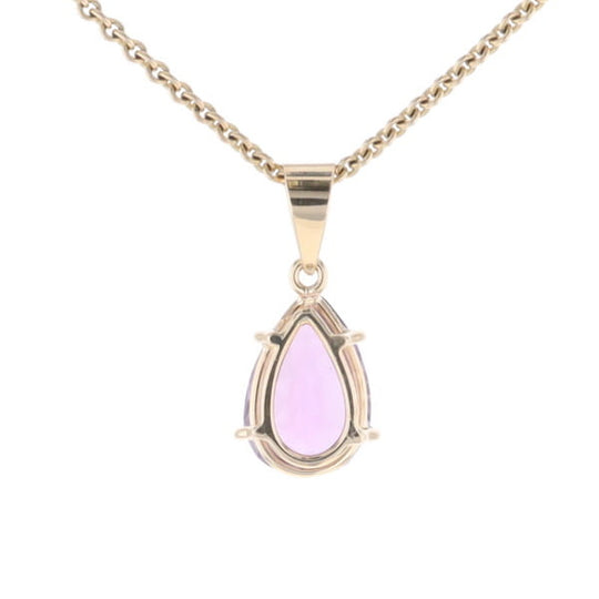 Pear Solitaire Amethyst Pendant