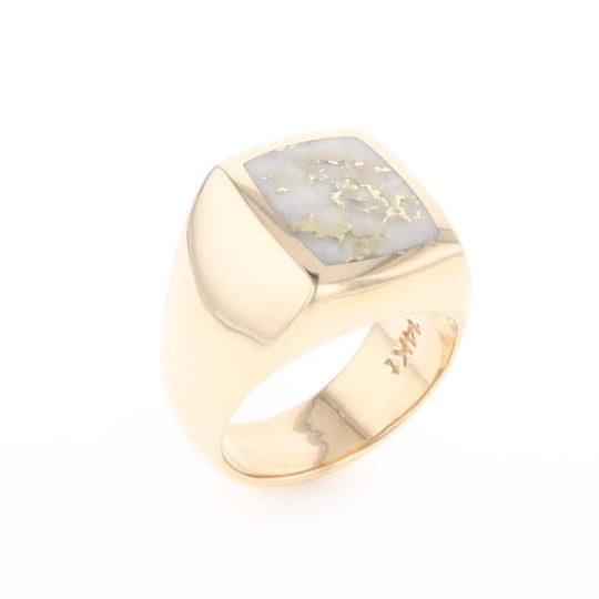 Natural Gold Quartz Men's Ring