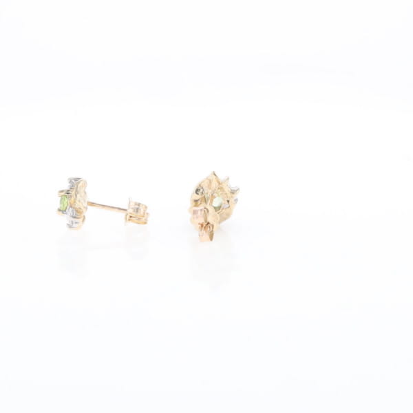 Bypass Peridot and Diamond Stud Earrings
