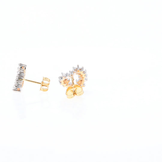 Diamond Heart Stud Earrings