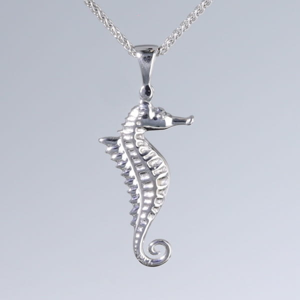Opal Pendant Inlaid Realistic Sea Horse Design