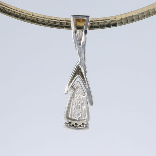 Opal Pendant Triangle Inlaid Design with .06ctw Round Diamonds