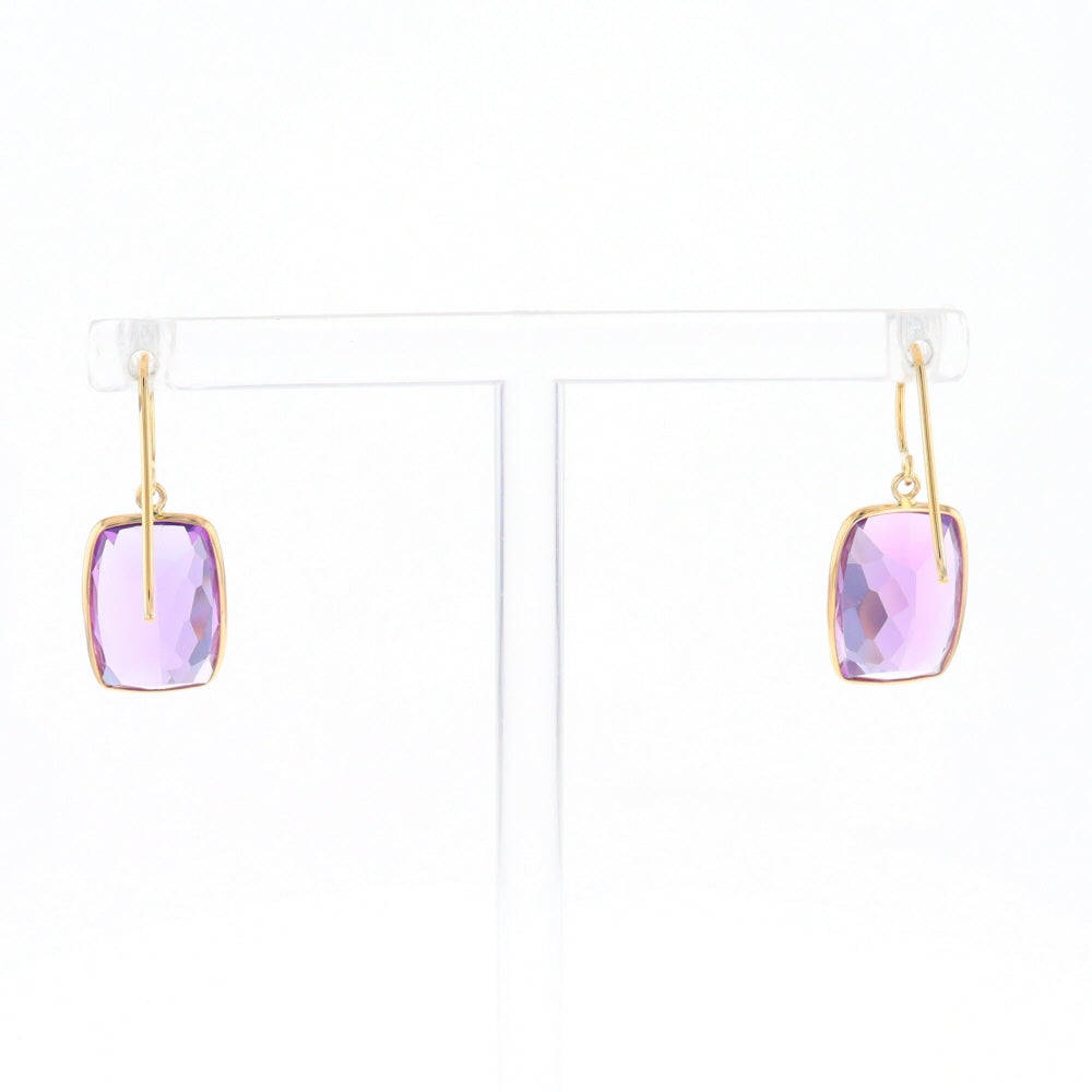 Solitaire Amethyst Dangle Earrings