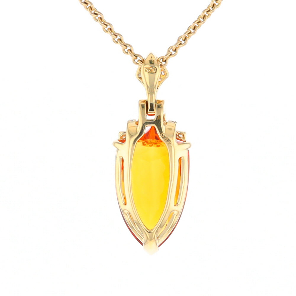 Citrine Pendant with Diamond Bail