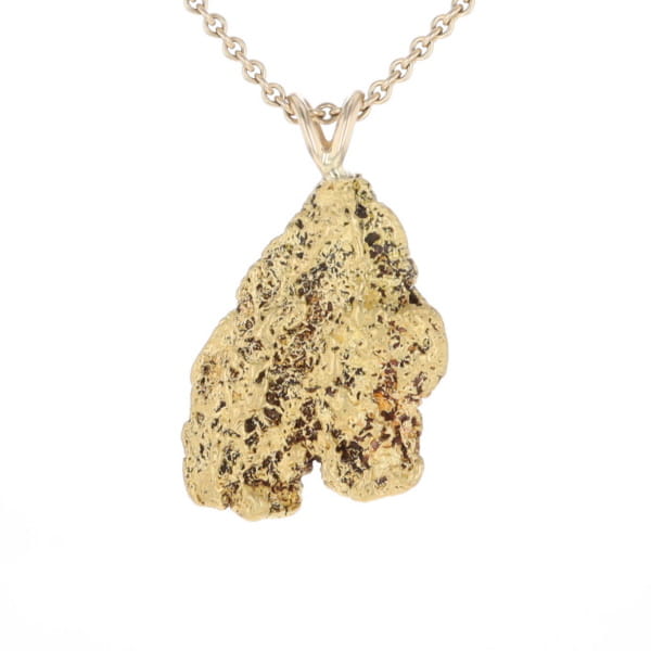 Gold Natural Nugget Flat Pendant