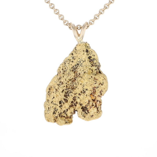Gold Natural Nugget Flat Pendant