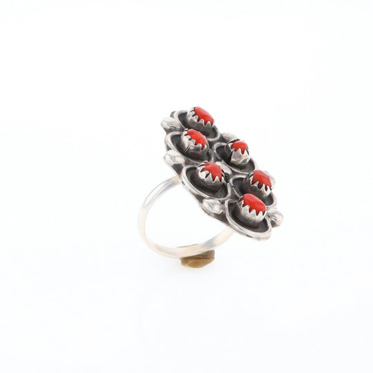 Bezel Set Coral Ring