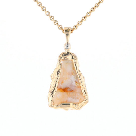 Rough gold Quartz Freeform Pendant