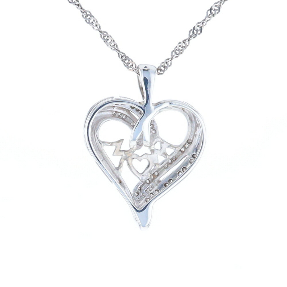 "MOM" Diamond Heart Pendant