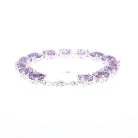 Amethyst Bracelet With Silver Filigree