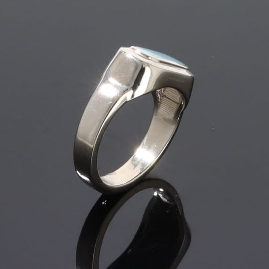 Opal Rings Rectangle Inlaid Design Lady's Ring