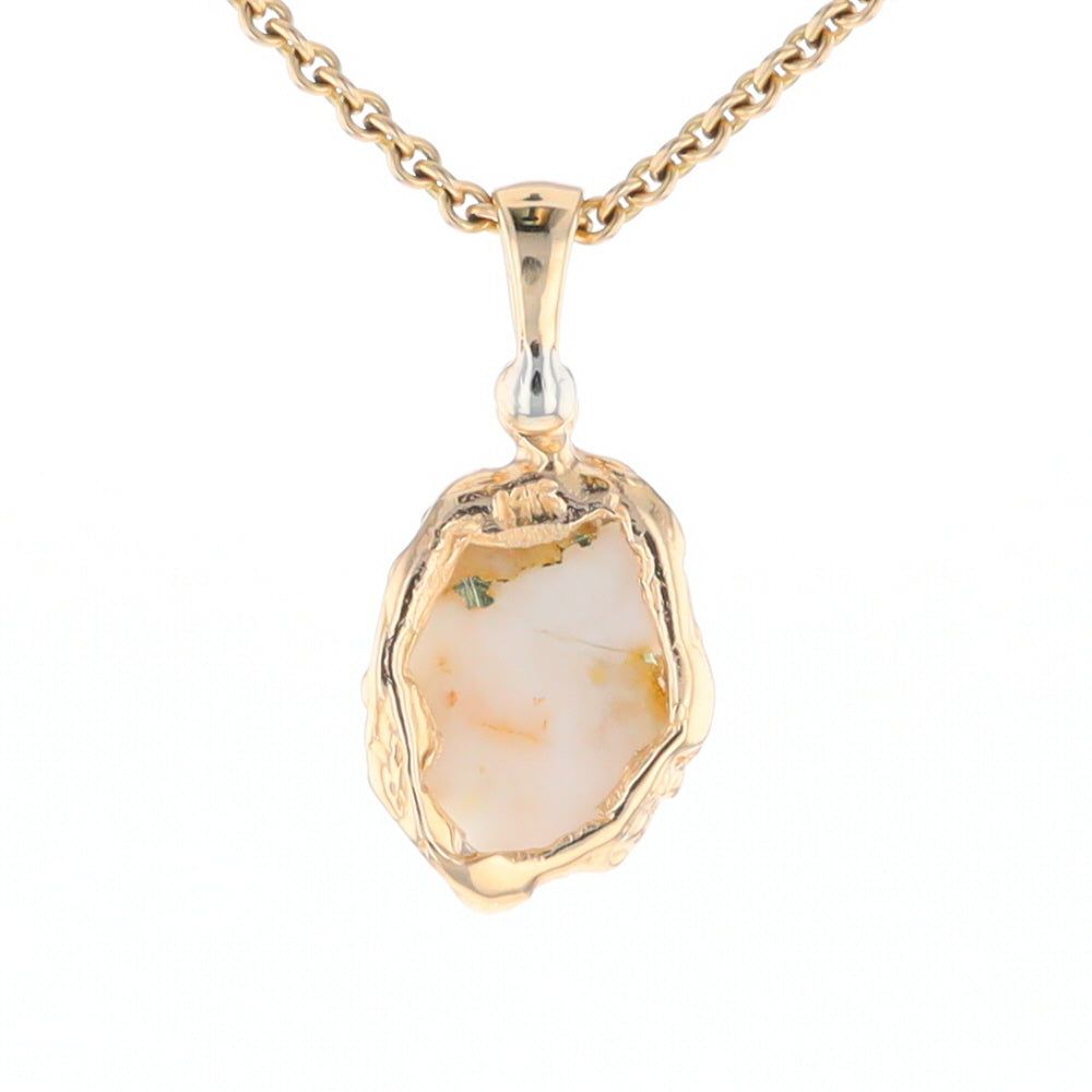 Gold Quartz Free Form Pendant