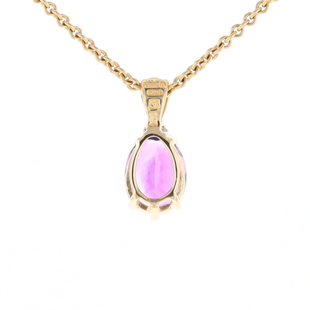 Oval Amethyst Diamond Pendant