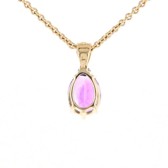 Oval Amethyst Diamond Pendant