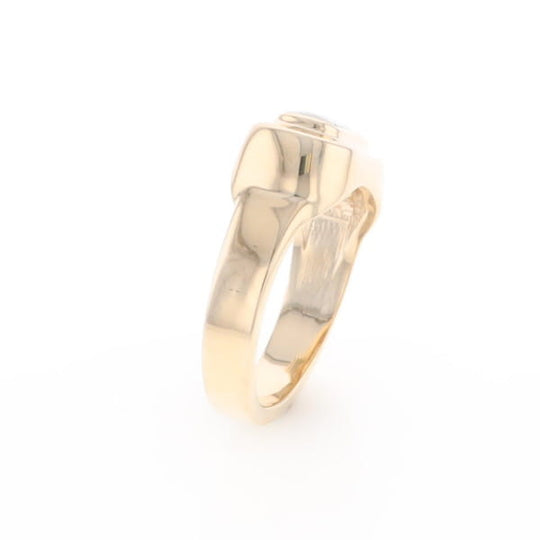 Gold Quartz Ring Oval Inlaid Design - G2